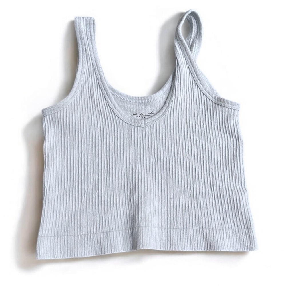 Out From Under Urban Outfitters Blue Ribbed V-Neck Tank Top Small
